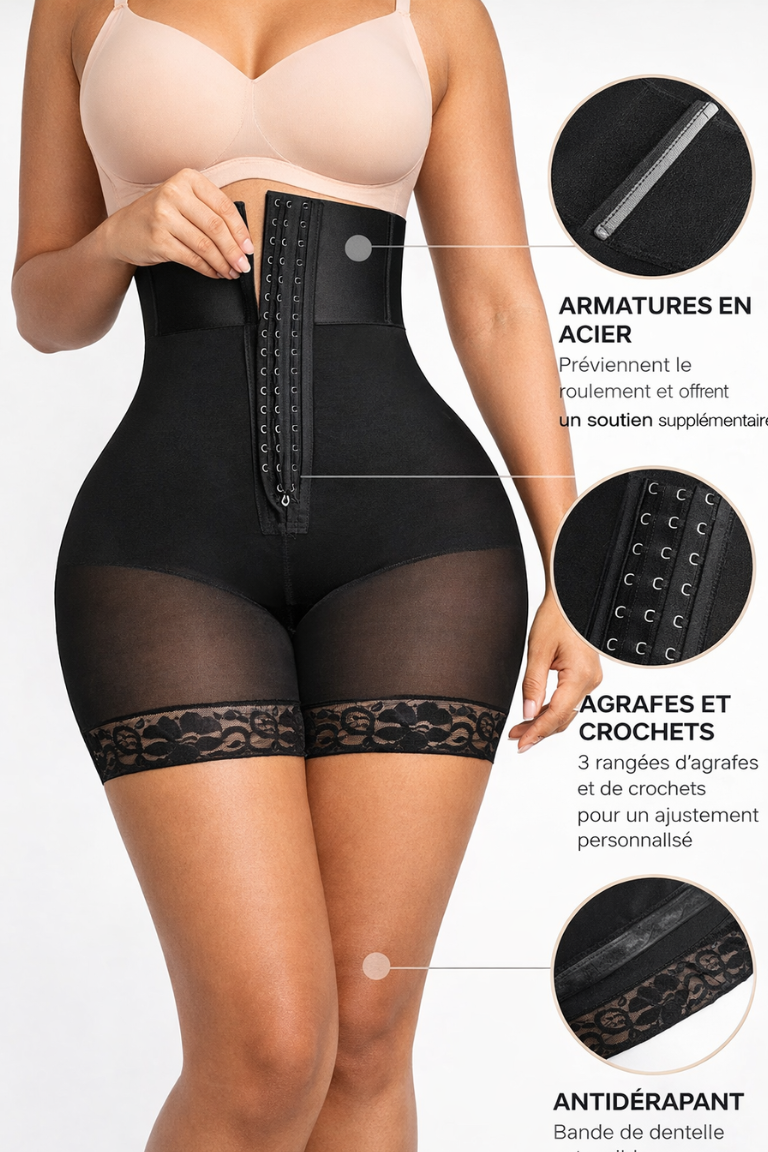 Curvella™ – Short Gainant Colombien Taille Haute | Ventre Plat & Taille Sculptée