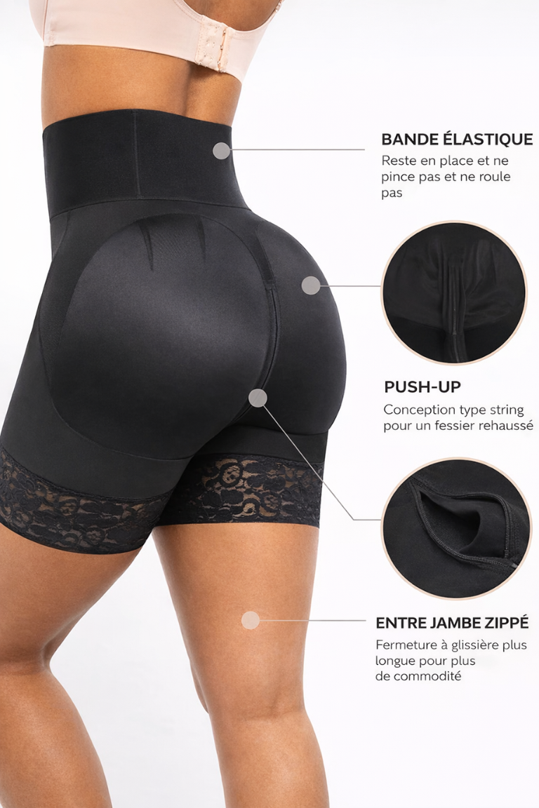 Curvella™ – Short Gainant Colombien Taille Haute | Ventre Plat & Taille Sculptée