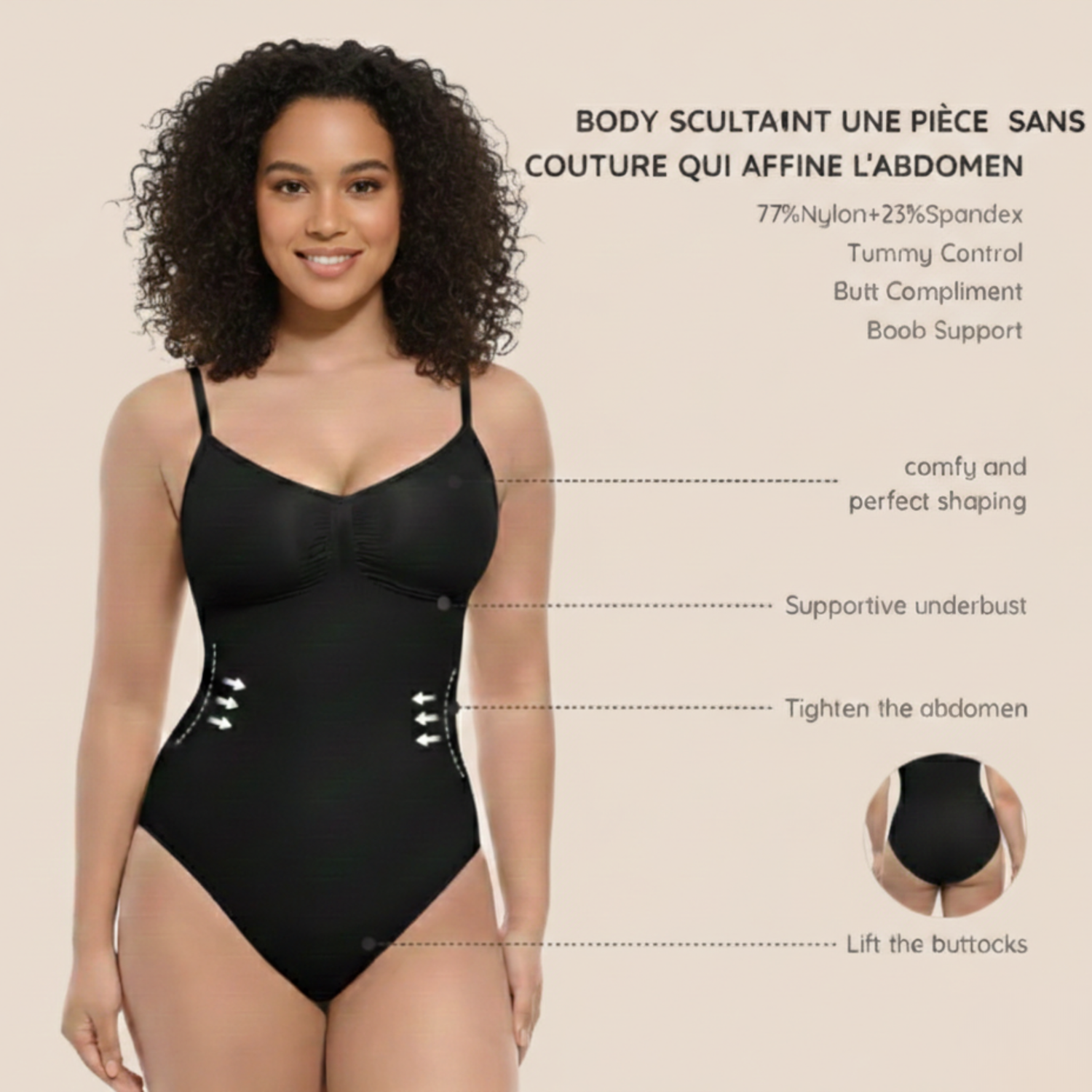 Curvella™ Body Sculptant Sans Couture – Effet Ventre Plat Instantané