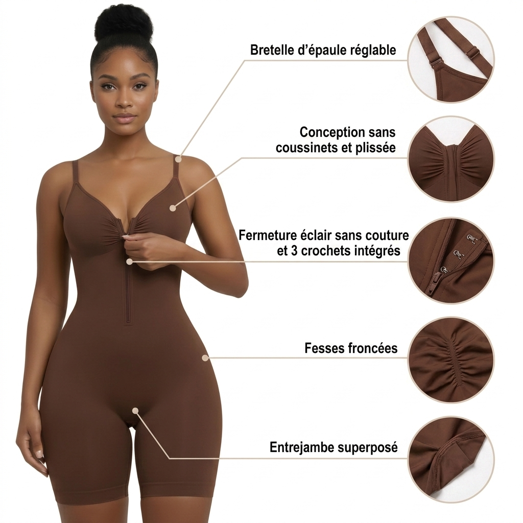 Shapewear Gainant Curvella™ – Zip Frontal Mi-Cuisse